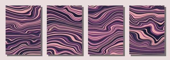 Abstract psychedelic groovy set background. vector