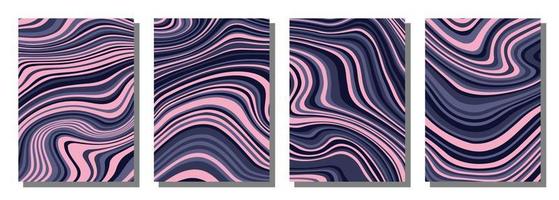 Abstract psychedelic groovy set background. vector