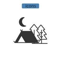 iconos de campamento símbolo elementos vectoriales para web infográfico vector
