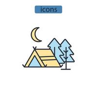 Camp icons  symbol vector elements for infographic web