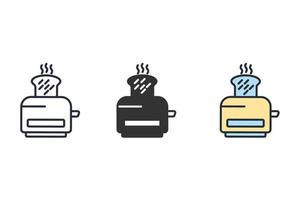 iconos de tostadora símbolo elementos vectoriales para web infográfico vector