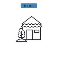 bungalow iconos símbolo vector elementos para infografía web