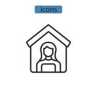 los iconos de las mujeres empleadas simbolizan los elementos vectoriales para la web infográfica vector