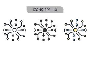 iconos de redes neuronales simbolizan elementos vectoriales para web infográfico vector