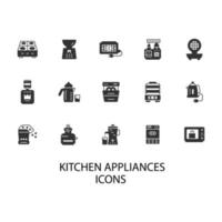 electrodomésticos de cocina iconos símbolo elementos vectoriales para infografía web vector