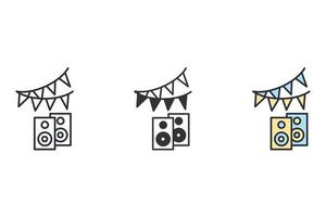 elementos de vector de símbolo de iconos de fiesta para web de infografía