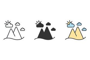 Mountain icons  symbol vector elements for infographic web