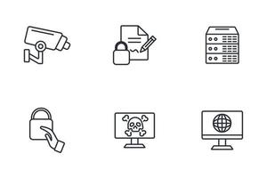 conjunto de iconos de privacidad. elementos de vector de símbolo de paquete de privacidad para web de infografía