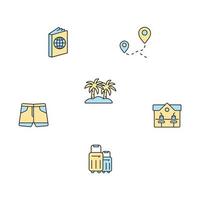 summer vacation icons set . summer vacation pack symbol vector elements for infographic web