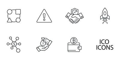 Initial Coin Offering  icons set . Initial Coin Offering  pack symbol vector elements for infographic web