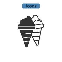 iconos de helado símbolo elementos vectoriales para web infográfico vector