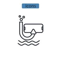 iconos de buceo símbolo elementos vectoriales para web infográfico vector