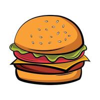 Burger vector illustration for logo, sign, icon, poster, animation, and more