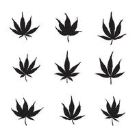 black cannabis leaves isolated on a white background.marijuana cannabis leaves vector