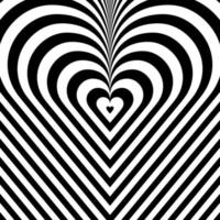 Monochrome Psychedelic retro groove background shape heart . vector illustration. Pattern in the style of the seventies and sixties. Hippie style design