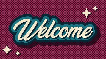 welcome banner in retro style. Vector illustration