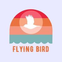 illustration vector of flying bird in beach perfect for print,etc.