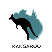 illustration vector of kangaroo and australia map perfect for print etc.