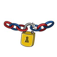 illustration vector of lock and chain perfect for print,etc.