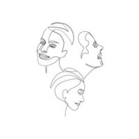 ilustración vectorial de mujeres en estilo de arte lineal vector