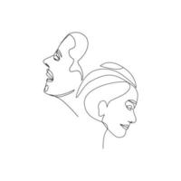 Vector illustration of women in line art style