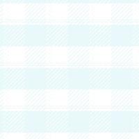 Plaid check patten in blue and white.Seamless fabric texture for print. vector