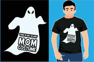 This Is My Scary Mom Costume. Happy Halloween. Halloween Party T-Shirt. Typography Halloween T-shirt. vector