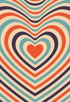 Psychedelic retro groove background shape heart vector