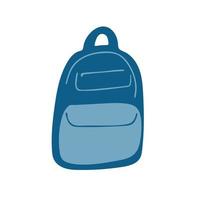 Ilustración de mochila azul aislado sobre fondo blanco. vector