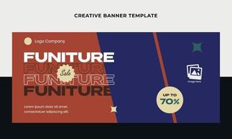 Creative welcome banner web. Furniture theme banner design template. Suitable for social media, promotion, advertising vector