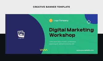 web de banner de bienvenida creativa. plantilla de diseño de banner de tema de marketing digital. adecuado para redes sociales, promoción, publicidad. vector