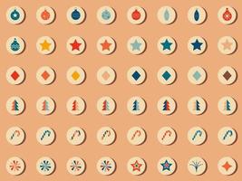 Retro vintage Christmas icons and illustrations, design for highlights of instagram, blogs, stickers, postcards vector