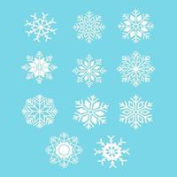 Snowflakes vector illustration set collection