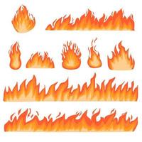 Fire flames vector set collection