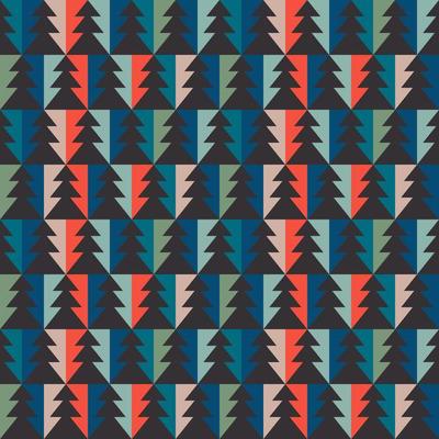 Retro vintage pattern with Christmas trees