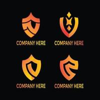 Shield security logo set design. vector