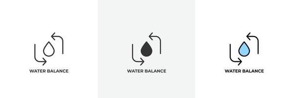 icono de balance de agua. línea, contorno sólido y relleno versión en color, contorno y signo de vector relleno. símbolo de idea, ilustración de logotipo. gráficos vectoriales