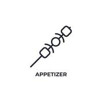 Vector sign of appetizer symbol is isolated on a white background. icon color editable.