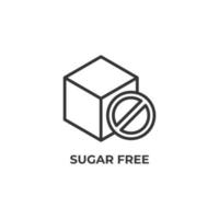 Vector sign of sugar free symbol is isolated on a white background. icon color editable.