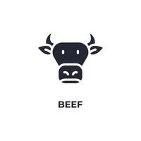 Vector sign of beef symbol is isolated on a white background. icon color editable.