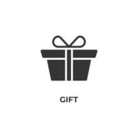 Vector sign of gift symbol is isolated on a white background. icon color editable.