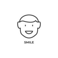 Vector sign of smile symbol is isolated on a white background. icon color editable.