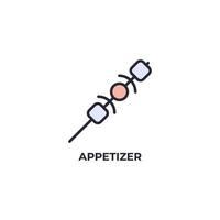 icono de vector de aperitivo. Ilustración de vector de diseño plano colorido. gráficos vectoriales