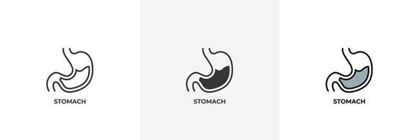 stomach icon. Line, solid and filled outline colorful version, outline and filled vector sign. Idea Symbol, logo illustration. Vector graphics