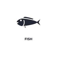 Vector sign of fish symbol is isolated on a white background. icon color editable.