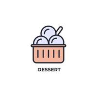 icono de vector de postre. Ilustración de vector de diseño plano colorido. gráficos vectoriales