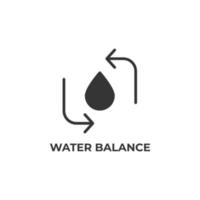 Vector sign of water balance symbol is isolated on a white background. icon color editable.