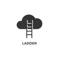 Vector sign of ladder symbol is isolated on a white background. icon color editable.