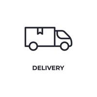 Vector sign of delivery symbol is isolated on a white background. icon color editable.