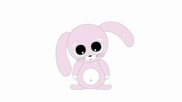 animazione di un cartone animato rosa coniglio danzante video